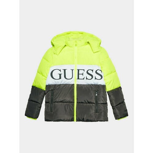 Пуховик GUESS, размер 12Y [METY], серый, зеленый