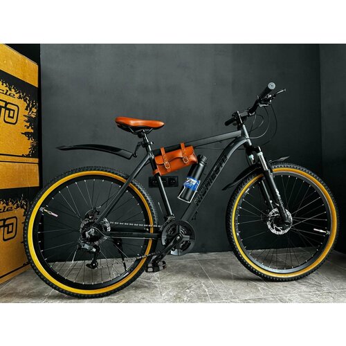 Велосипед 275 Richiesto алюминиевая рама 21 Горный ВзрослыйПодростковый черный с коричневым 2024 2610000₽