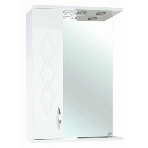 Зеркало-шкаф Bellezza Элеганс 55 с подсветкой левое белое