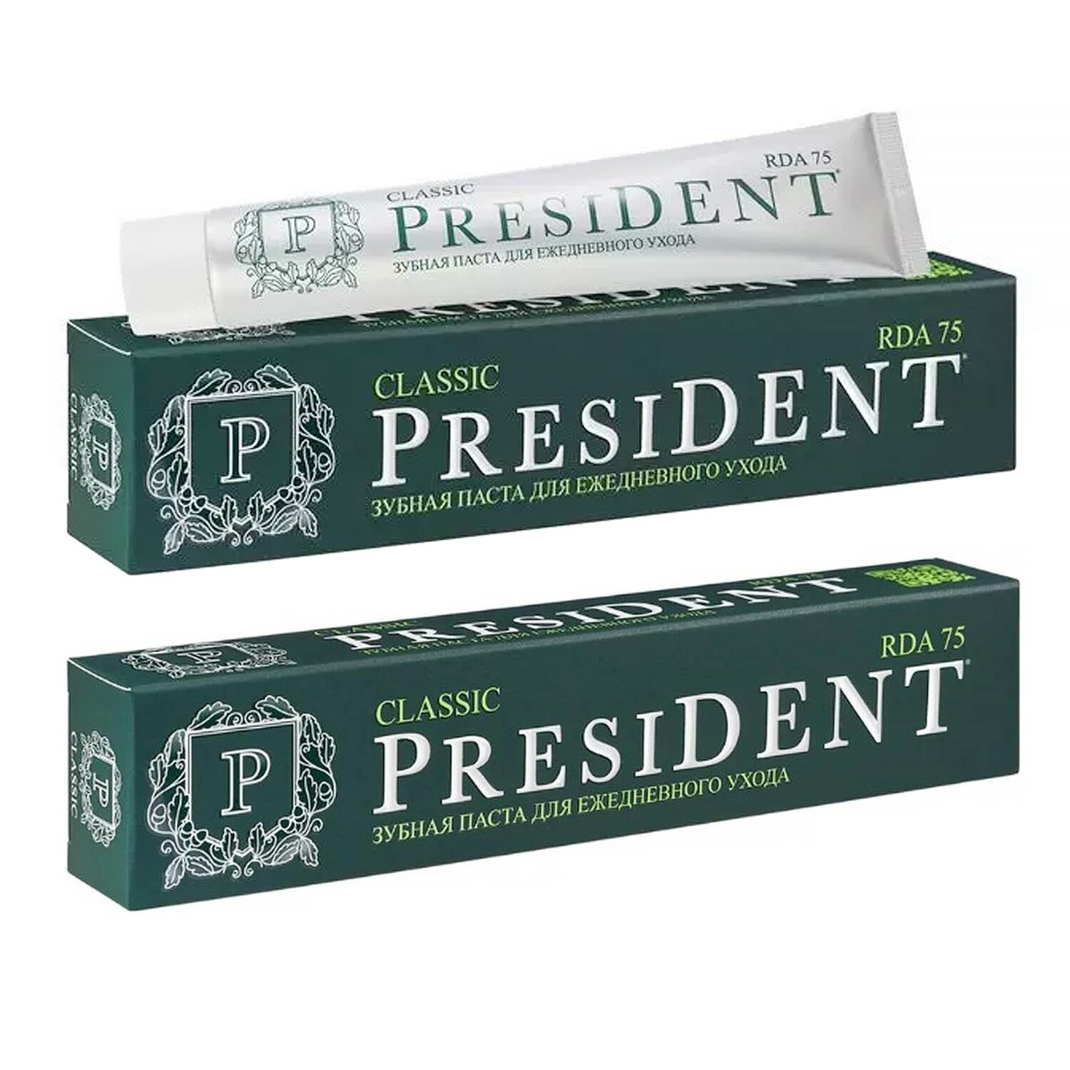 Зубная паста PRESIDENT Classic 75г (75 RDA) 2шт 4605370019889/набор