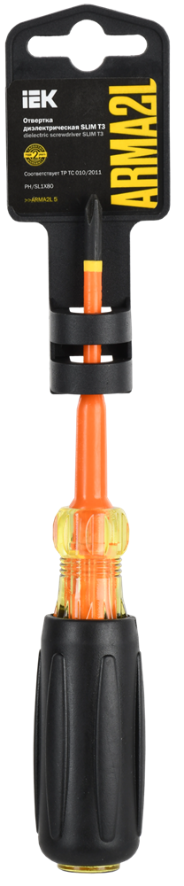 Отвертка диэлектрическая slim ph/sl1х80 т3 arma2l 5 iek a2l5-sc31-t3-hs-10-080