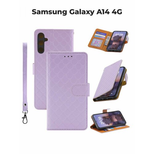 Чехол на Samsung А14 книжка Flip Royal view, с карманом для карт, противоударный, с ремешком Самсунг А14 кожаный чехол книжка mypads для honor x8a с карманом для пластиковых карт и магнитом