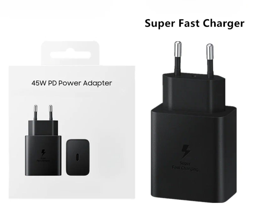 Зарядное устройство для Samsung / Адаптер питания Super Fast Charging 45W / Быстрая зарядка 45W для устройств Samsung, Honor, Huawei, Xiaomi, Redmi