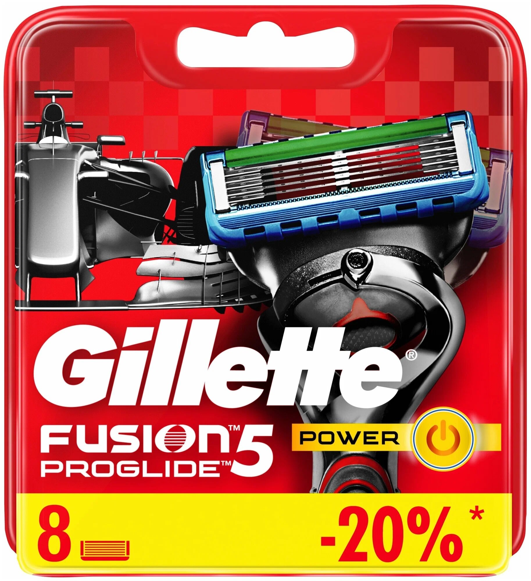 Сменные кассеты для станка Gillette FUSION5 ProGlide POWER, 8 шт.