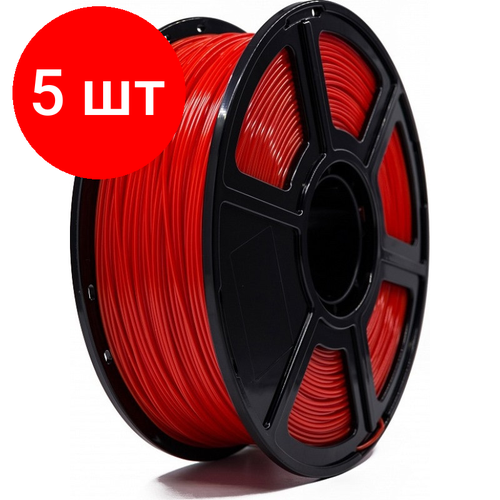 Комплект 5 штук, Катушка пластика Tiger 3D PLA+ 1.75 мм, 1 кг, красная (TGRPLA+175R1) tiger3d катушка пластика tiger 3d pla 1 75 мм 1 кг зеленая tgrpla 175g1