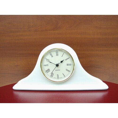 Часы интерьерные настольные, каминные овальные белого цвета