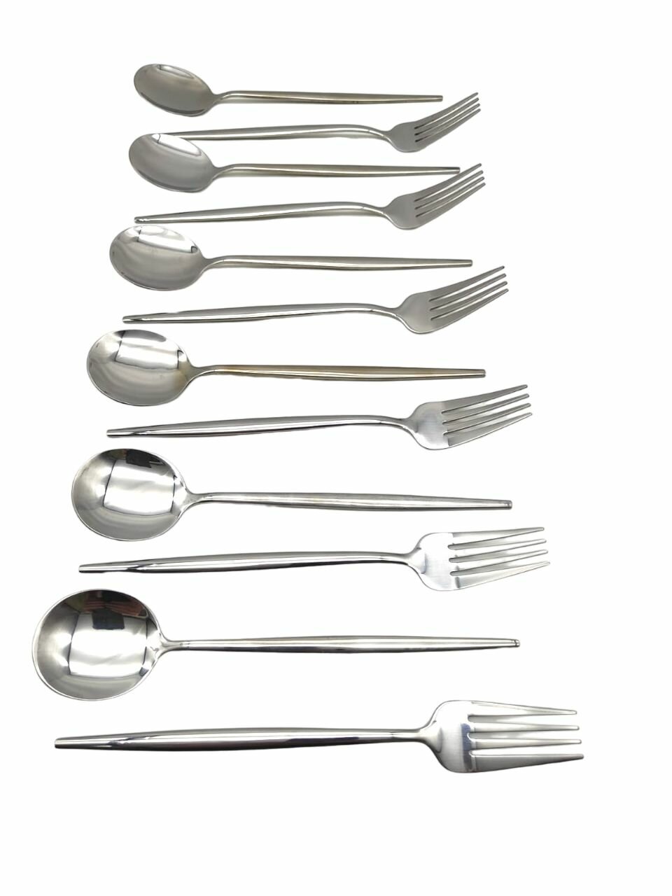 Набор столовых вилок и ножей NEW-12 для сервировки стола комплект 12 штук серебристый