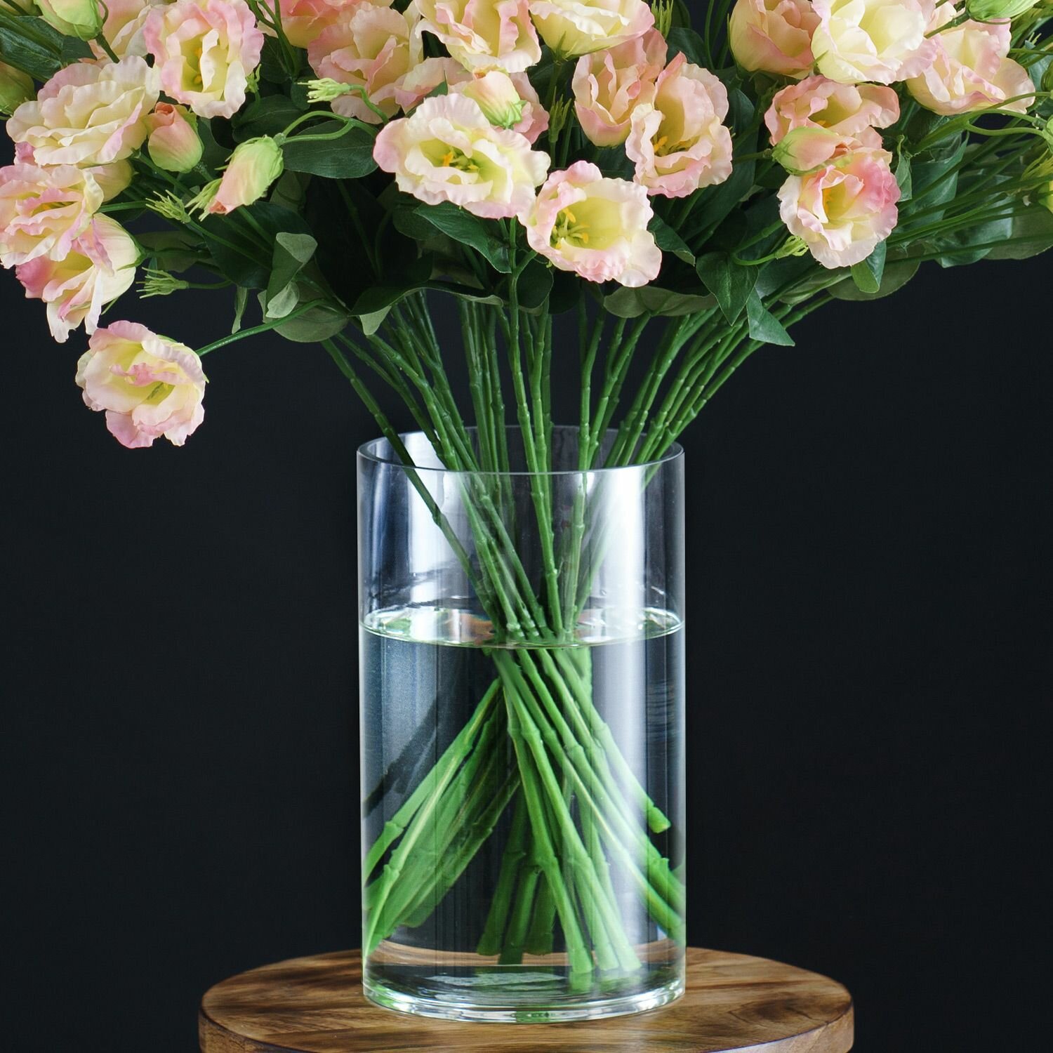 фото Ваза для цветов и сухоцветов стеклянная декоративная Трубка 150, D15xH25 cм