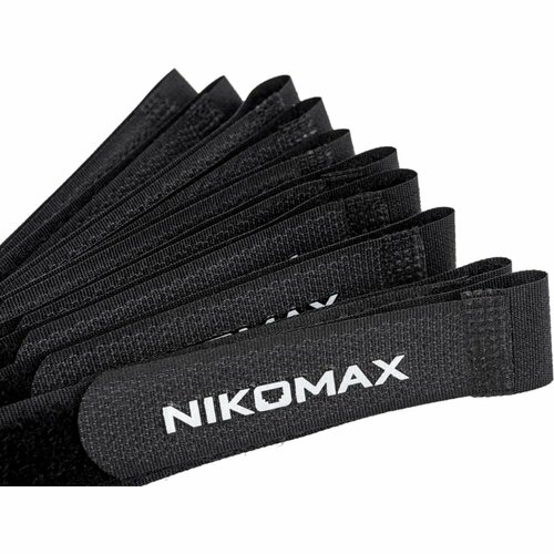 кольцо nikomax nmc ov600 bk для вертикальной разводки кабельных линий 50х60мм металлическое черное Стяжка-липучка NIKOMAX NMC-CTV290-20-HB-BK-10