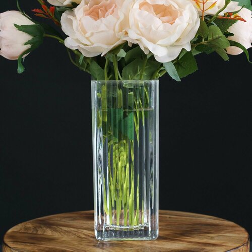 Ваза для цветов и сухоцветов стеклянная прозрачная декоративная интерьерная 8xH20 816₽