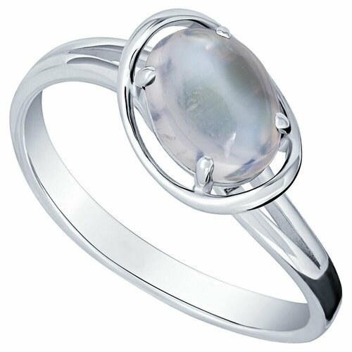 серебряное кольцо с сапфиром натуральный коллекция фрейя покрытие чистое серебро размер 22 5 Кольцо Lazurit Online, серебро, 925 проба, серебрение, лунный камень, размер 20