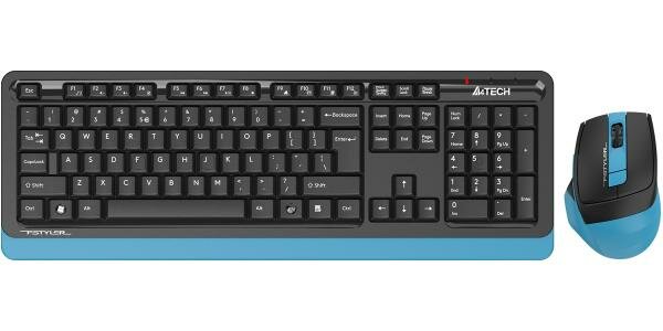 Клавиатура + мышь A4Tech Fstyler FG1035 клав: черный/синий мышь: черный/синий USB беспроводная Multimedia (FG1035 NAVY BLUE)