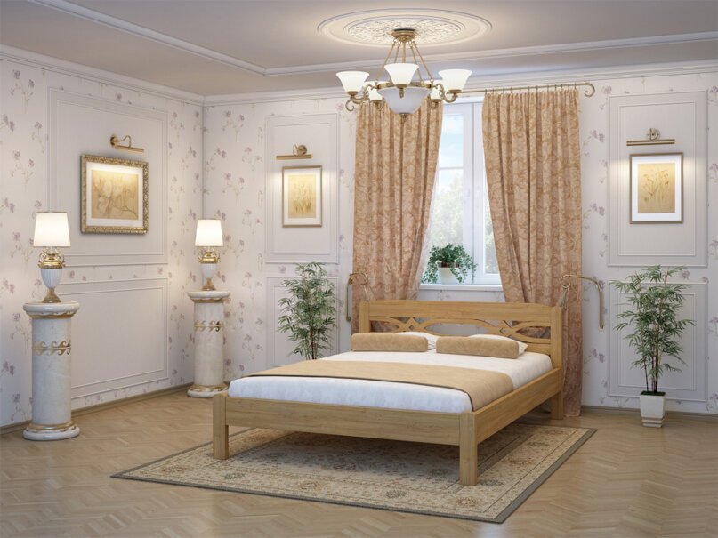 фото Кровать Марта из массива дерева односпальная