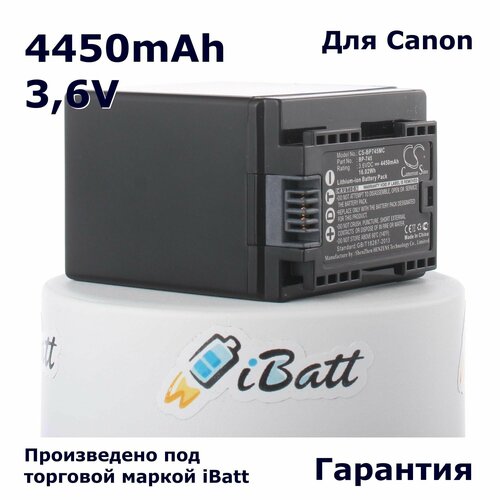 аккумулятор 500mah для для фотокамер и видеокамер canon Аккумуляторная батарея iBatt iB-A1-F426 4450mAh для фотокамер и видеокамер Canon