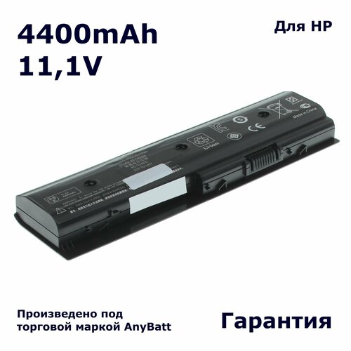 Аккумулятор AnyBatt 4400mAh, для HP- Pavilion dv4-5000 dv7-7160er Envy 15-j003er dv4-5003tx dv6-8000 аккумулятор для hp envy m6 1153er 5200 mah ноутбука акб