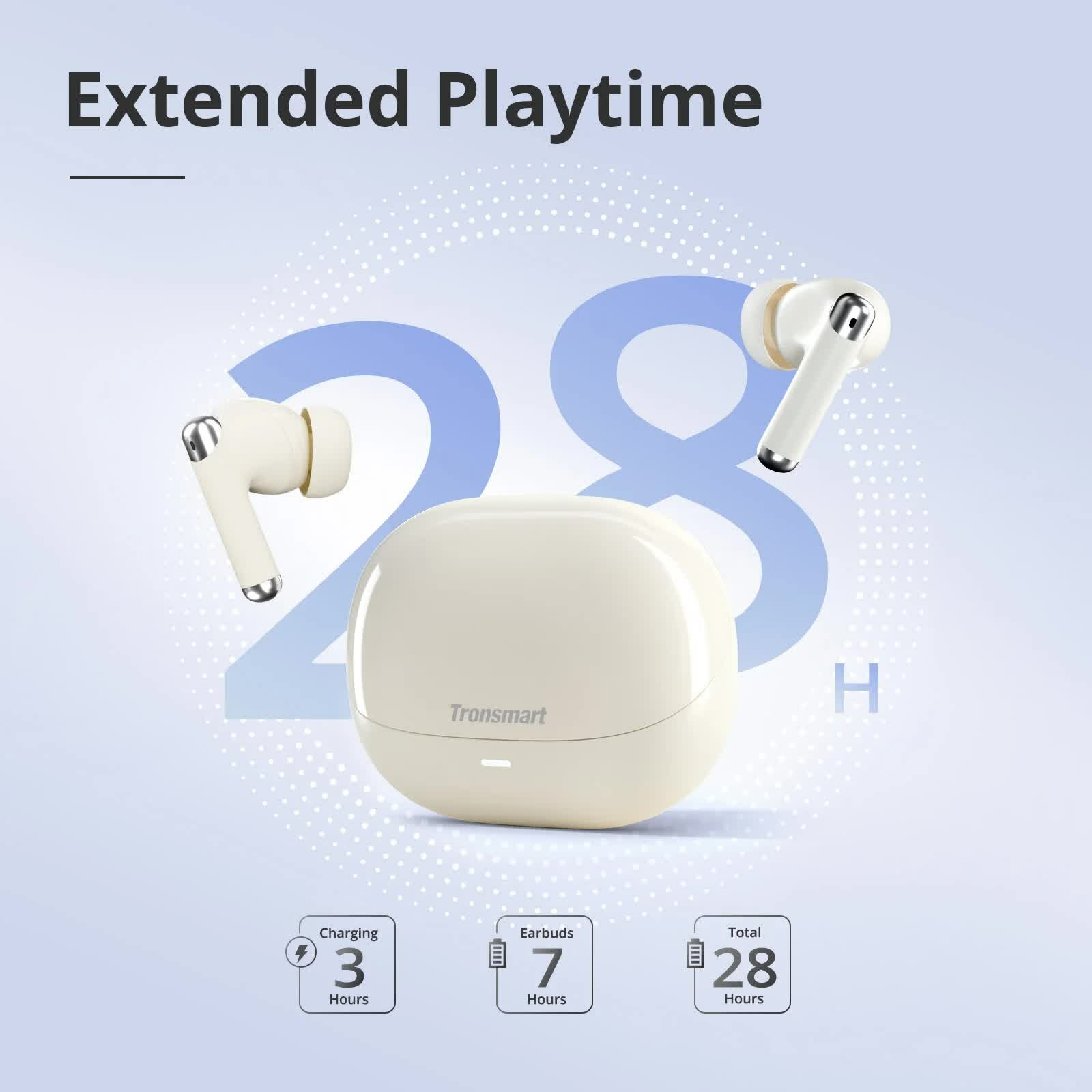 Наушники Tronsmart "Sounfii" R4, беспроводные, с шумоподавлением, белые — фото 1