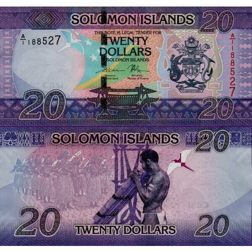 Банкнота Соломоновы Острова 20 долларов 2017 год UNC банкнота номиналом 20 долларов 2012 года карибские острова
