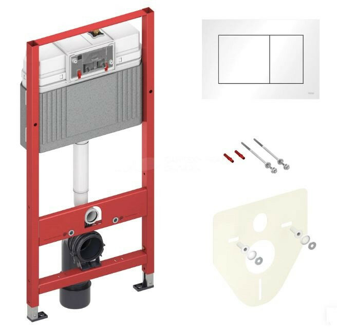 Система инсталляции TECE Base 9400413 4 в 1 с кнопкой смыва Now белый