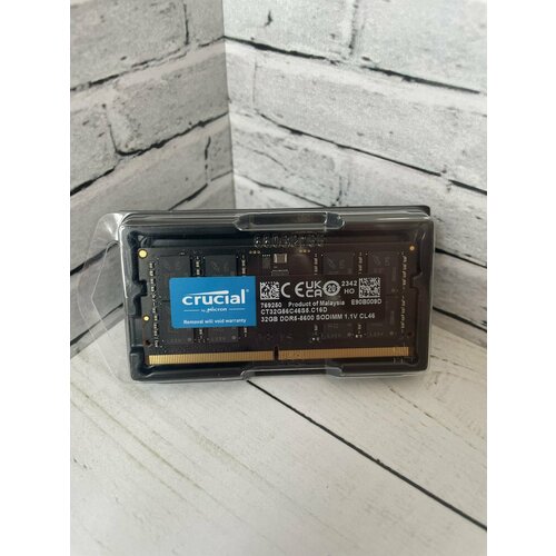 Оперативная память CRUCIAL MICRON Laptop DDR5 SODIMM 32Gb 5600Mhz CT32G56C46S5 OEM 1200000₽