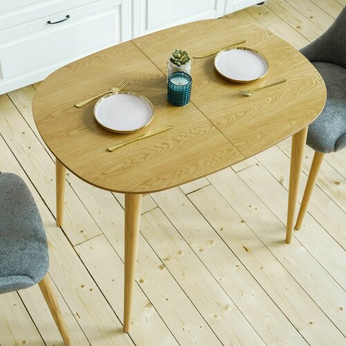 Стол кухонный РИМ. Овальный 70-100 (140) см, раздвижной. Сканди