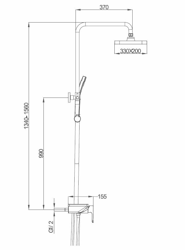 Душевая стойка GAPPO G2496-10 хром — фото 1
