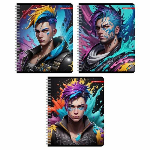 Academy style Тетрадь 60 листов в клетку на гребне 