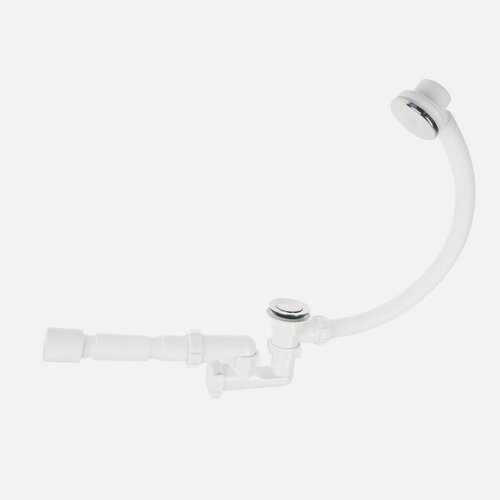 Изображение товара Сифон Ани Пласт 40х50, для ванны, с гибкой трубой, система клик-клак, хром EC255S