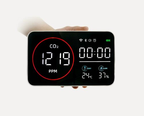 Изображение товара Многофункциональный Tuya Wi-Fi монитор-детектор качества воздуха 4 в 1 - «Страж Газ 916-M6-TUYA (W4464RU)» углекислый газ (CO2), влажность, температу