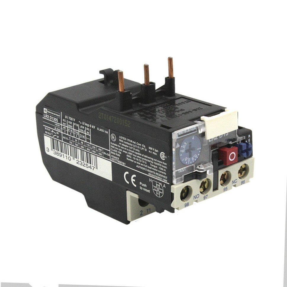 Telemecanique LR2D1305 Тепловое реле перегрузки 0,63-1А