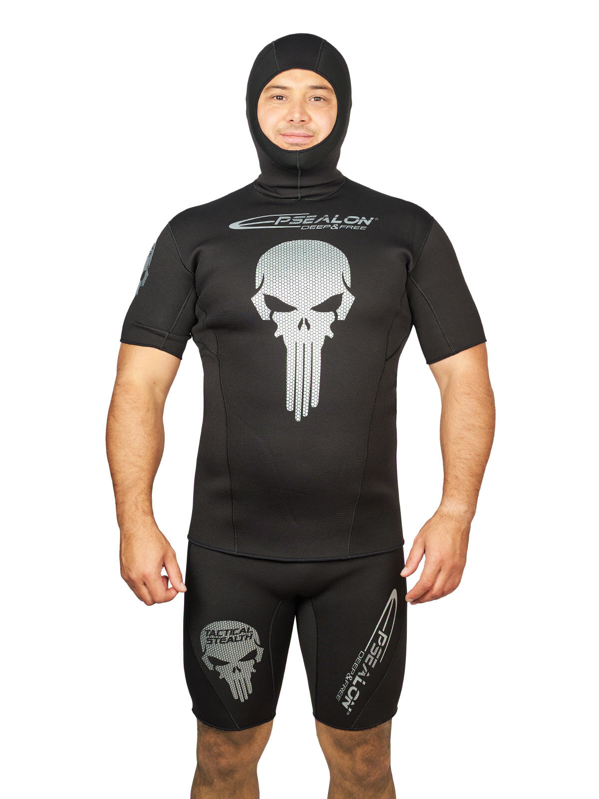 Майка неопреновая EPSEALON SKULL BLACK 2.5 мм, шлем/короткие рукава, р-р S2/S