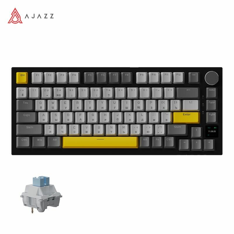 AJAZZ AK820 PRO, русская раскладка, функция горячей замены, беспроводная механическая игровая клавиатура с цветным TFT-экраном — фото 1