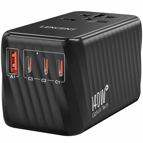 LENCENT универсальный адаптер PA058B-140W/PA058W-140W 140W, Black 140W 1U3C, Universal Plug