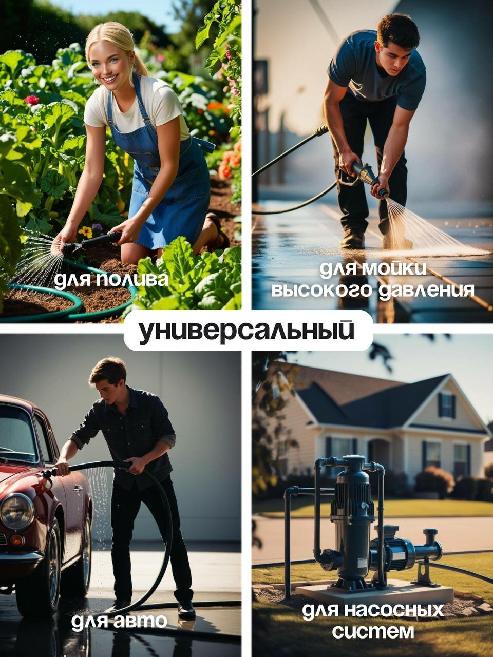 Шланги И Комплекты Для Полива Шланг поливочный резиновый армированный нитью 25мм 5м Толщ. стенки 4мм морозостойкий (t от -35 С до +70 С)