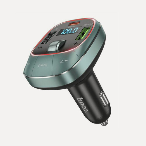 Изображение товара FM - Трансмиттер HOCO E76, 2*USB + Type-C PD45W, 48W, черно-серый, Bluetooth 5.0, автомобильное зарядное устройство
