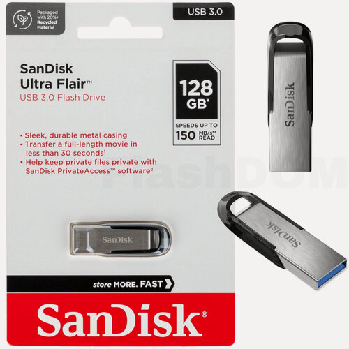 Изображение товара Флеш-накопитель SanDisk USB 3.0 128 ГБ Flash drive Ultra Flair
