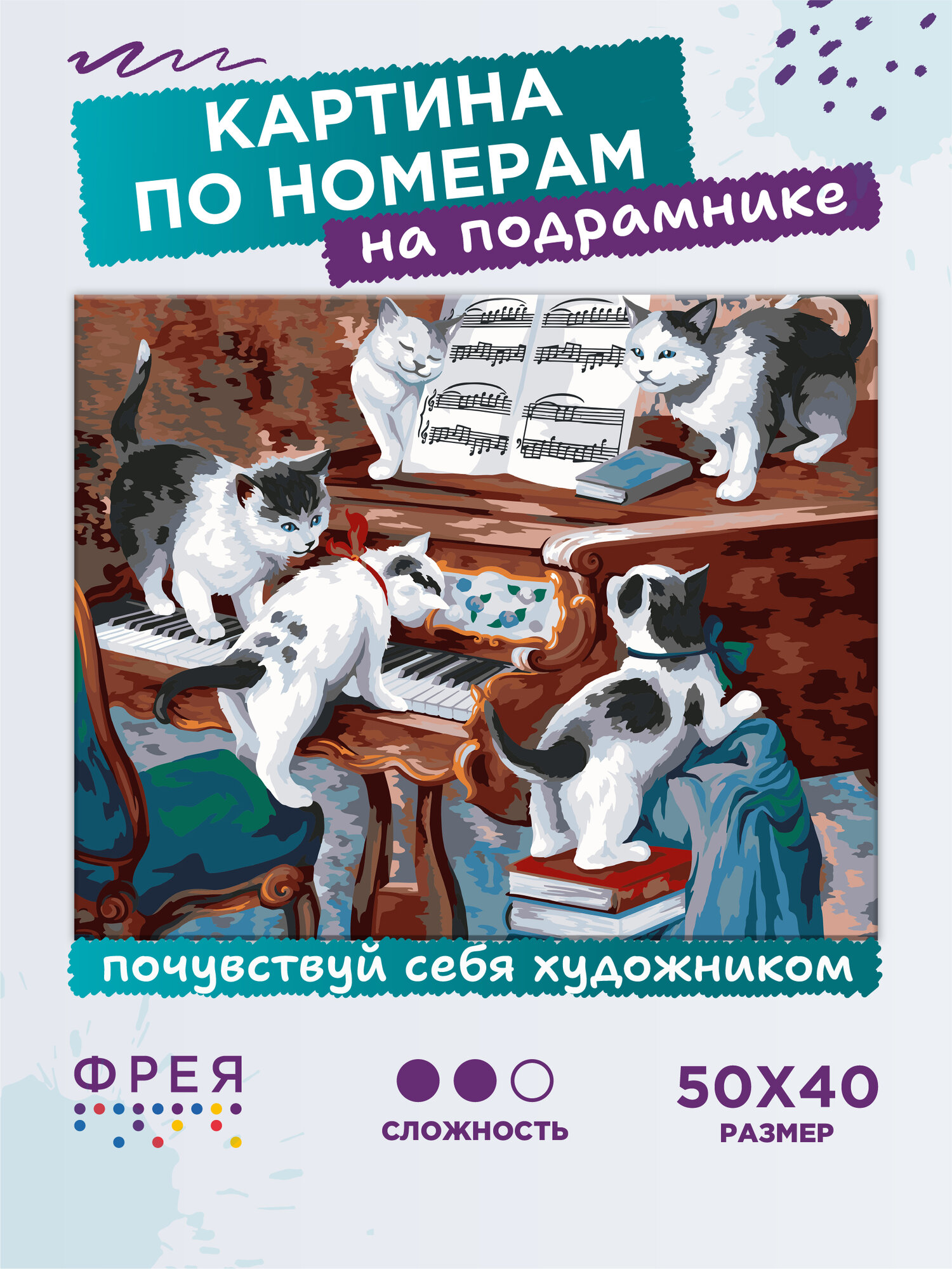 Картина по номерам с холстом на подрамнике 
