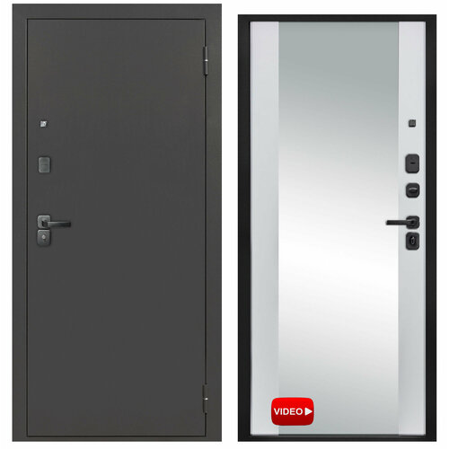 Дверь входная металлическая Foreman Ф-4 Зеркало 2050х960 Правая Титан - Белый матовый УТ-00084136 25300₽