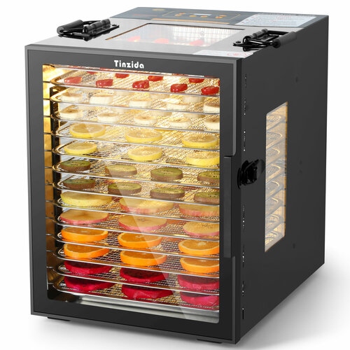 Сушилка для овощей фруктов и мяса Tinzida Дегидратор TZD-14DG 14 поддонов 5 лотки для пастилы 1000 Вт 23100₽