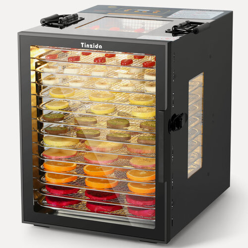 Изображение товара Сушилка для овощей, фруктов и мяса Tinzida Дегидратор TZD-14DG 14 поддонов, 5 лотки для пастилы, 1000 Вт