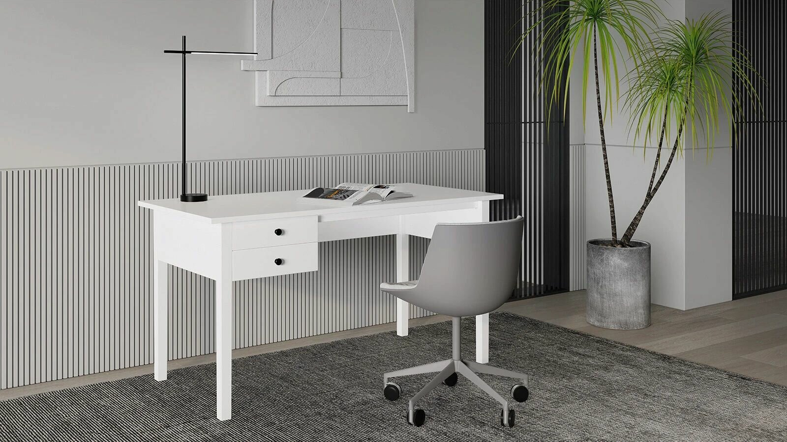 Стол письменный Askona (Аскона) Terek (Терек)белый 140х074х070