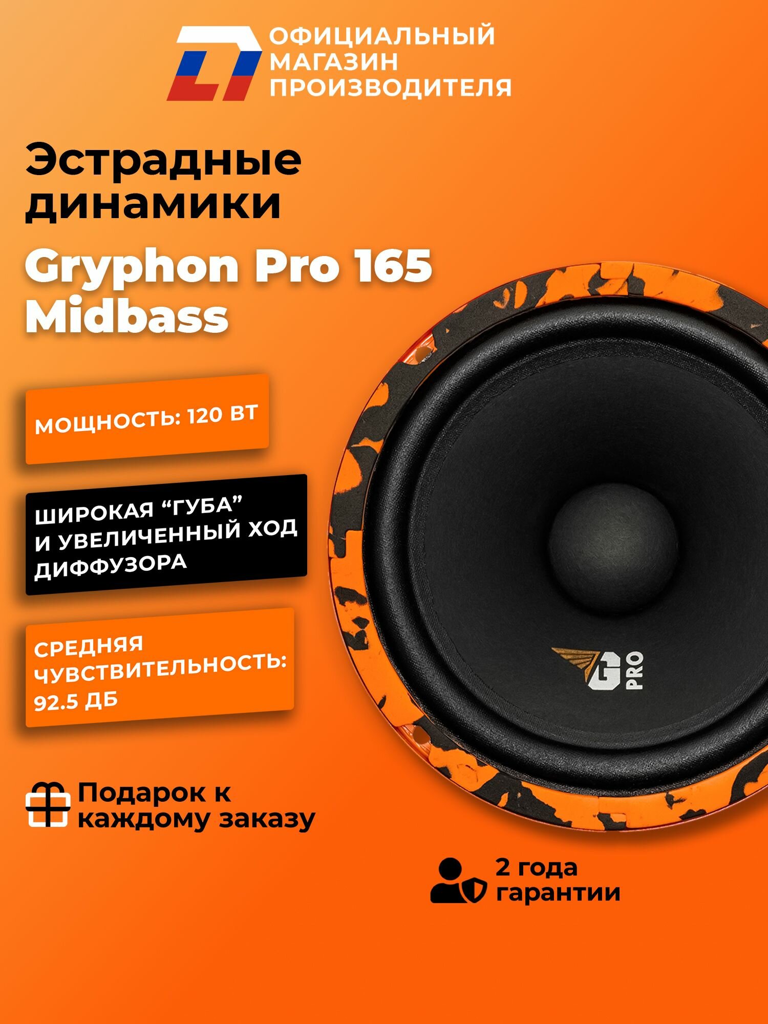Динамики автомобильные мидбас 16 см DL Audio Gryphon Pro 165 MidBass пара — фото 1