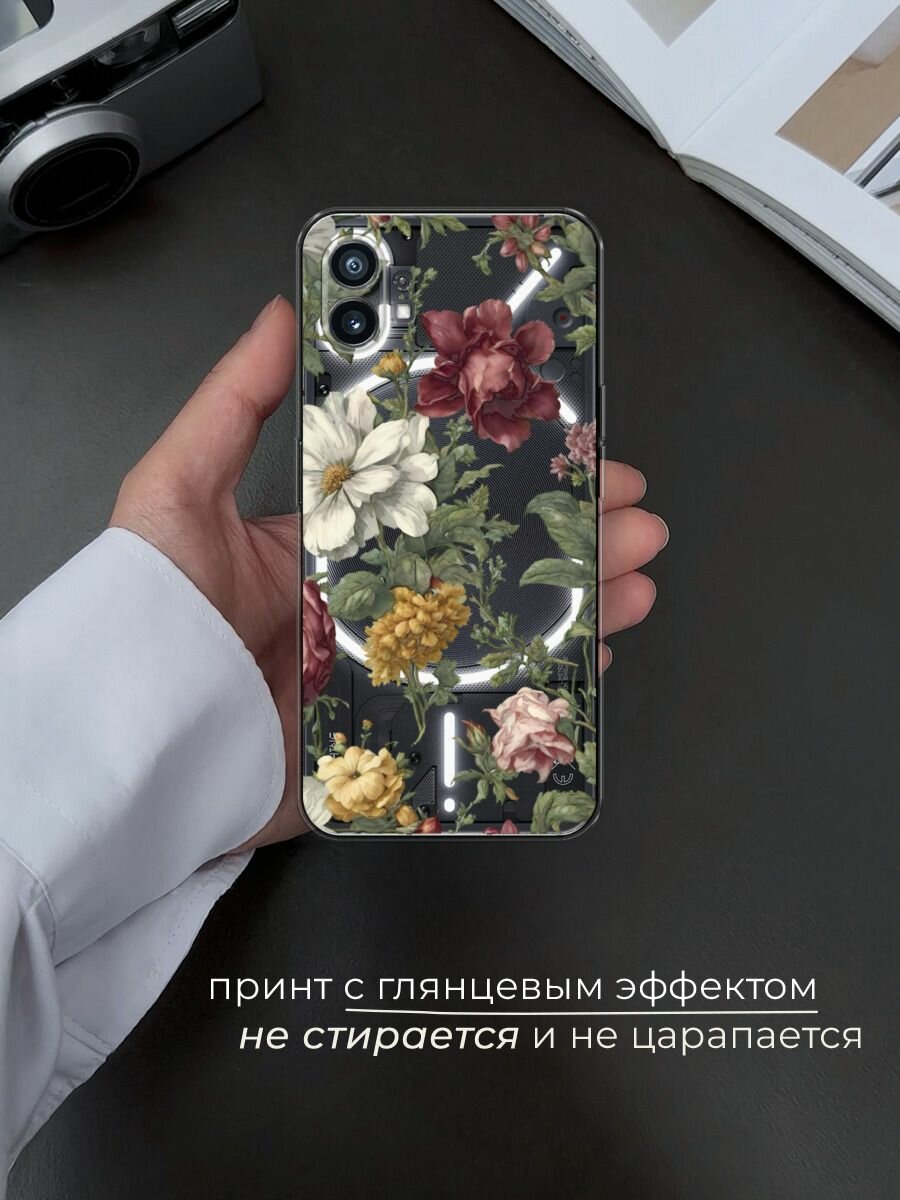 Чехол на Nothing Phone 1 / Нафинг Фон 1 с принтом Акварельные цветы 2 — фото 1
