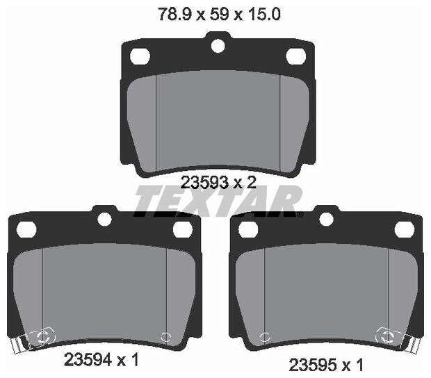 Колодки тормозные дисковые зад Textar 2359301