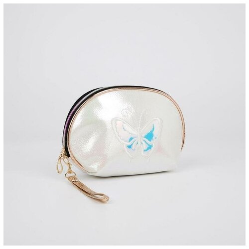 фото Косметичка на молнии, с ручкой, цвет белый