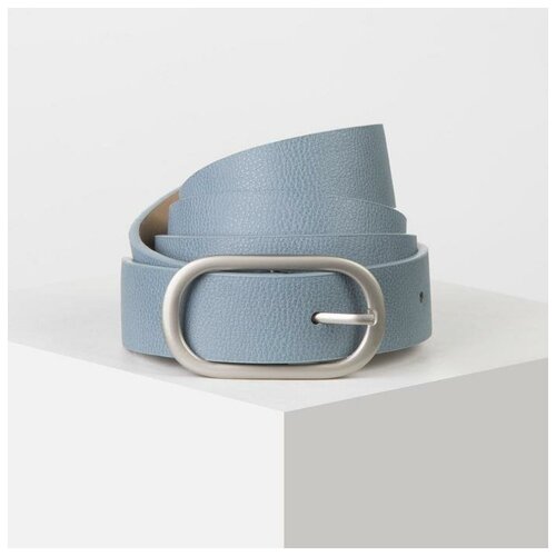 фото Ремень жен 04-01-02-01 брон, 2,8*0,2*110см, флотер, пряжка металл, голубой 5140357 сима-ленд