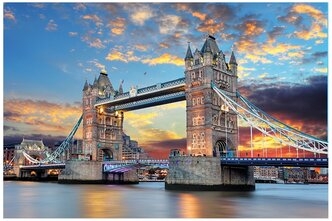 Картина на холсте с подрамником ХитАрт "Лондонский мост" 40x27 см