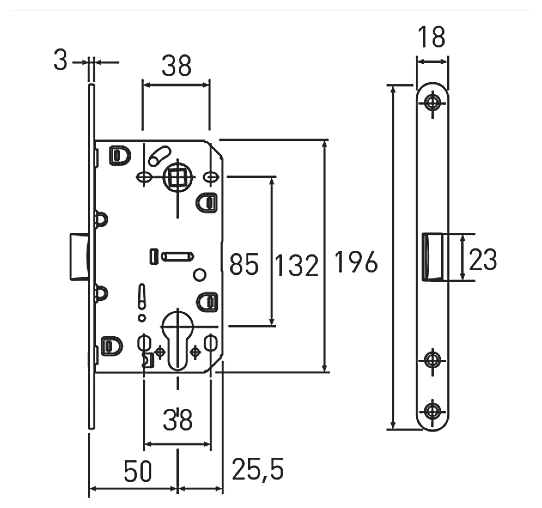 Защелка межкомнатная ARCHIE LP 5112CL AB/ACF - фотография № 3