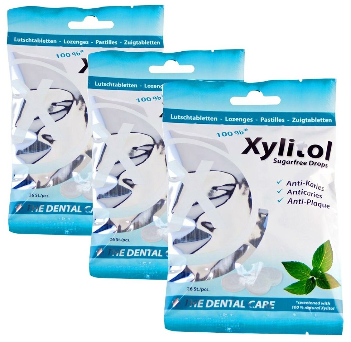 Профилактические леденцы Miradent Xylitol мята (3 упаковки) - фотография № 1