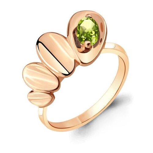 фото Кольцо из золочёного серебра aquamarine а6918807-п с хризолитом diamant-online