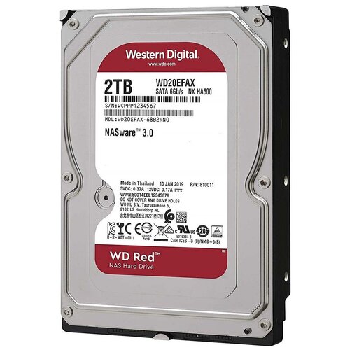 Жесткий диск Western Digital WD Red 2 ТБ WD20EFAX жесткий диск western digital wd red 4 тб wd40efrx
